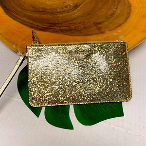 Kate Spade ♠️ Gold Glitter Holiday Wristlet